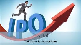  Presentation with initial public offering - Theme consisting of businessman-in-the-initial-public background and a light blue colored foreground