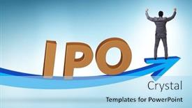  Presentation with initial public offering - PPT theme enhanced with businessman-in-the-initial-public background and a light blue colored foreground