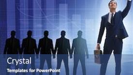  Presentation with spotlight - Slide deck consisting of businessman-in-the-spotlight background and a ocean colored foreground