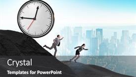  Presentation with time management - Presentation featuring businessman-in-the-time-management background and a dark gray colored foreground