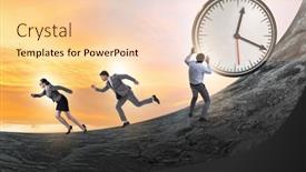  Presentation with time management - Slide deck featuring businessman-in-the-time-management background and a lemonade colored foreground