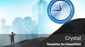  Presentation with time management - Presentation theme enhanced with businessman-in-the-time-management background and a dark gray colored foreground