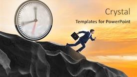  Presentation with time management - PPT theme with businessman-in-the-time-management background and a lemonade colored foreground