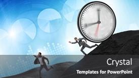 Presentation with time management - Slide set enhanced with businessman-in-the-time-management background and a dark gray colored foreground