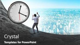  Presentation with time management - Theme having businessman-in-the-time-management background and a dark gray colored foreground