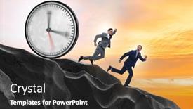  Presentation with time management - Presentation theme enhanced with businessman-in-the-time-management background and a dark gray colored foreground