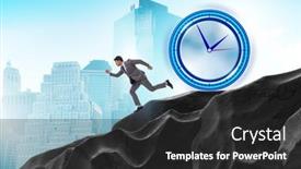  Presentation with time management - Presentation design with businessman-in-the-time-management background and a dark gray colored foreground