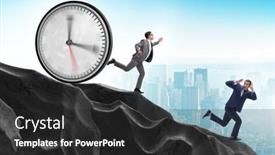  Presentation with time management - PPT layouts with businessman-in-the-time-management background and a dark gray colored foreground