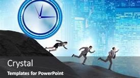  Presentation with time management - Presentation design having businessman-in-the-time-management background and a dark gray colored foreground