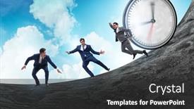  Presentation with time management - Presentation featuring businessman-in-the-time-management background and a dark gray colored foreground