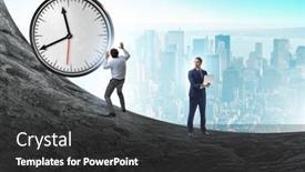  Presentation with time management - Presentation design having businessman-in-the-time-management background and a dark gray colored foreground