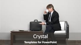  Presentation with waiting room - Amazing PPT theme having businessman in the waiting room drinking coffee backdrop and a dark gray colored foreground