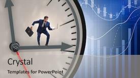  Presentation with human resource management resources concept - Audience pleasing presentation consisting of businessman in time management concept backdrop and a  colored foreground