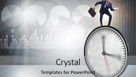  Presentation with human resource management resources concept - Presentation theme featuring businessman in time management concept background and a  colored foreground