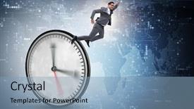  Presentation with time management - PPT layouts enhanced with businessman in time management concept background and a  colored foreground