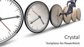  Presentation with learn english concept time - Audience pleasing PPT theme consisting of businessman in time management concept backdrop and a white colored foreground