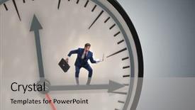  Presentation with human resource management resources concept - Presentation design consisting of businessman in time management concept background and a  colored foreground