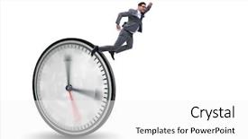  Presentation with learn english concept time - Cool new theme with businessman in time management concept backdrop and a white colored foreground
