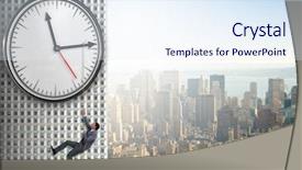  Presentation with learn english concept time - Audience pleasing PPT theme consisting of businessman in time management concept backdrop and a sky blue colored foreground