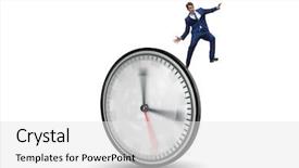  Presentation with learn english concept time - Cool new presentation design with businessman in time management concept backdrop and a white colored foreground