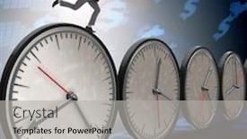  Presentation with time management - Slide set featuring businessman in time management concept background and a light gray colored foreground