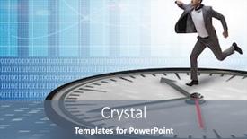  Presentation with time management - Colorful PPT theme enhanced with businessman in time management concept backdrop and a ocean colored foreground