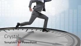  Presentation with time management - Amazing PPT layouts having businessman-in-time-management-concept backdrop and a light gray colored foreground