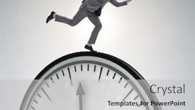  Presentation with time management - Cool new theme with businessman-in-time-management-concept backdrop and a light gray colored foreground