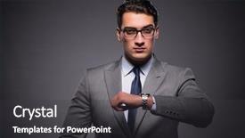  Presentation with time management - Beautiful PPT layouts featuring businessman in time management concept backdrop and a dark gray colored foreground