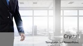  Presentation with office - Amazing presentation theme having businessman in top level office backdrop and a  colored foreground