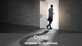  Presentation with uncertainty - Presentation design enhanced with businessman in uncertainty and question background and a gray colored foreground