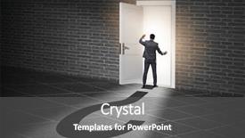  Presentation with uncertainty - Cool new PPT theme with businessman in uncertainty and question backdrop and a gray colored foreground