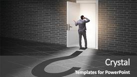  Presentation with uncertainty - Presentation consisting of businessman in uncertainty and question background and a gray colored foreground