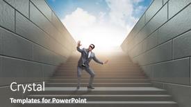  Presentation with uncertainty - Beautiful presentation design featuring businessman in uncertainty business concept backdrop and a gray colored foreground