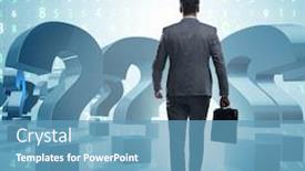  Presentation with uncertainty - Amazing presentation theme having businessman-in-uncertainty-concept backdrop and a teal colored foreground