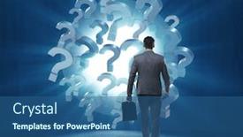  Presentation with uncertainty - Slide deck featuring businessman-in-uncertainty-concept background and a ocean colored foreground