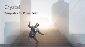  Presentation with uncertainty - Amazing presentation theme having businessman-in-uncertainty-concept backdrop and a sky blue colored foreground