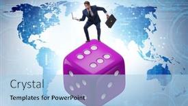  Presentation with uncertainty - Slides enhanced with businessman-in-uncertainty-concept background and a light blue colored foreground