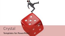  Presentation with uncertainty - Slide set featuring businessman-in-uncertainty-concept background and a  colored foreground