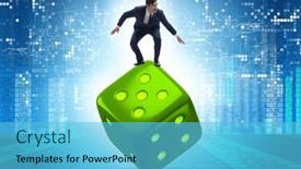  Presentation with uncertainty - PPT theme enhanced with businessman-in-uncertainty-concept background and a  colored foreground