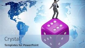  Presentation with uncertainty - Presentation theme enhanced with businessman-in-uncertainty-concept background and a light blue colored foreground