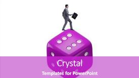  Presentation with uncertainty - Presentation design with businessman-in-uncertainty-concept background and a purple colored foreground