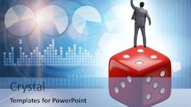  Presentation with uncertainty - Slide deck featuring businessman-in-uncertainty-concept background and a light blue colored foreground