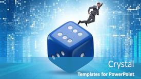  Presentation with uncertainty - Slides consisting of businessman-in-uncertainty-concept background and a teal colored foreground