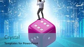  Presentation with uncertainty - PPT layouts having businessman-in-uncertainty-concept background and a light blue colored foreground