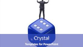  Presentation with uncertainty - Presentation theme having businessman-in-uncertainty-concept background and a cobalt blue colored foreground