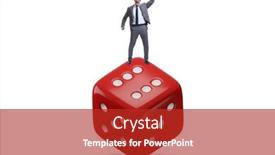  Presentation with uncertainty - Presentation design enhanced with businessman-in-uncertainty-concept background and a crimson colored foreground