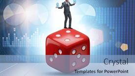  Presentation with uncertainty - Slide deck enhanced with businessman-in-uncertainty-concept background and a light blue colored foreground