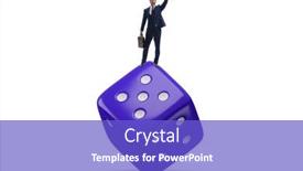  Presentation with uncertainty - Presentation design having businessman-in-uncertainty-concept background and a cobalt blue colored foreground