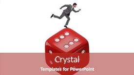  Presentation with uncertainty - PPT layouts having businessman-in-uncertainty-concept background and a crimson colored foreground